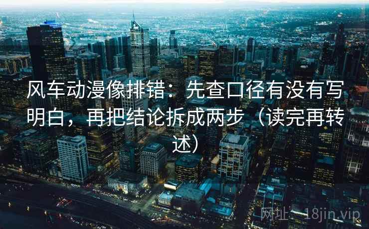 风车动漫像排错：先查口径有没有写明白，再把结论拆成两步（读完再转述）