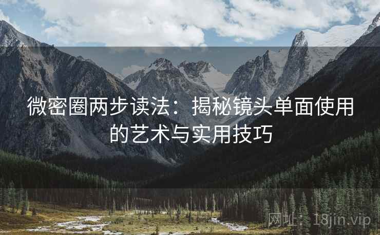 微密圈两步读法：揭秘镜头单面使用的艺术与实用技巧