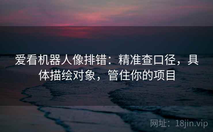 爱看机器人像排错:精准查口径,具体描绘对象,管住你的项目 爱看机器人像排错:精准查口径,具体描绘对象,管住你的项目